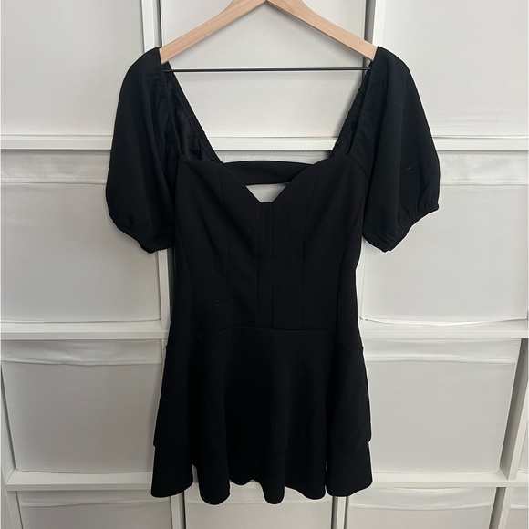 Revolve SNDYS Barcelona Puff Sleeve Mini Dress Black - Picture 4 of 6